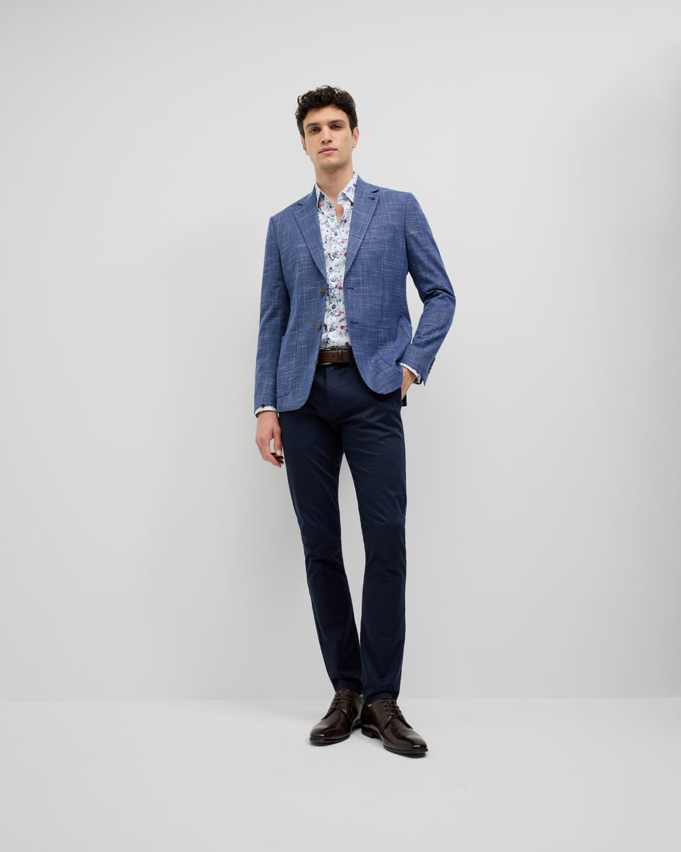 Prince of Wales Check Blazer, Navy, hi-res